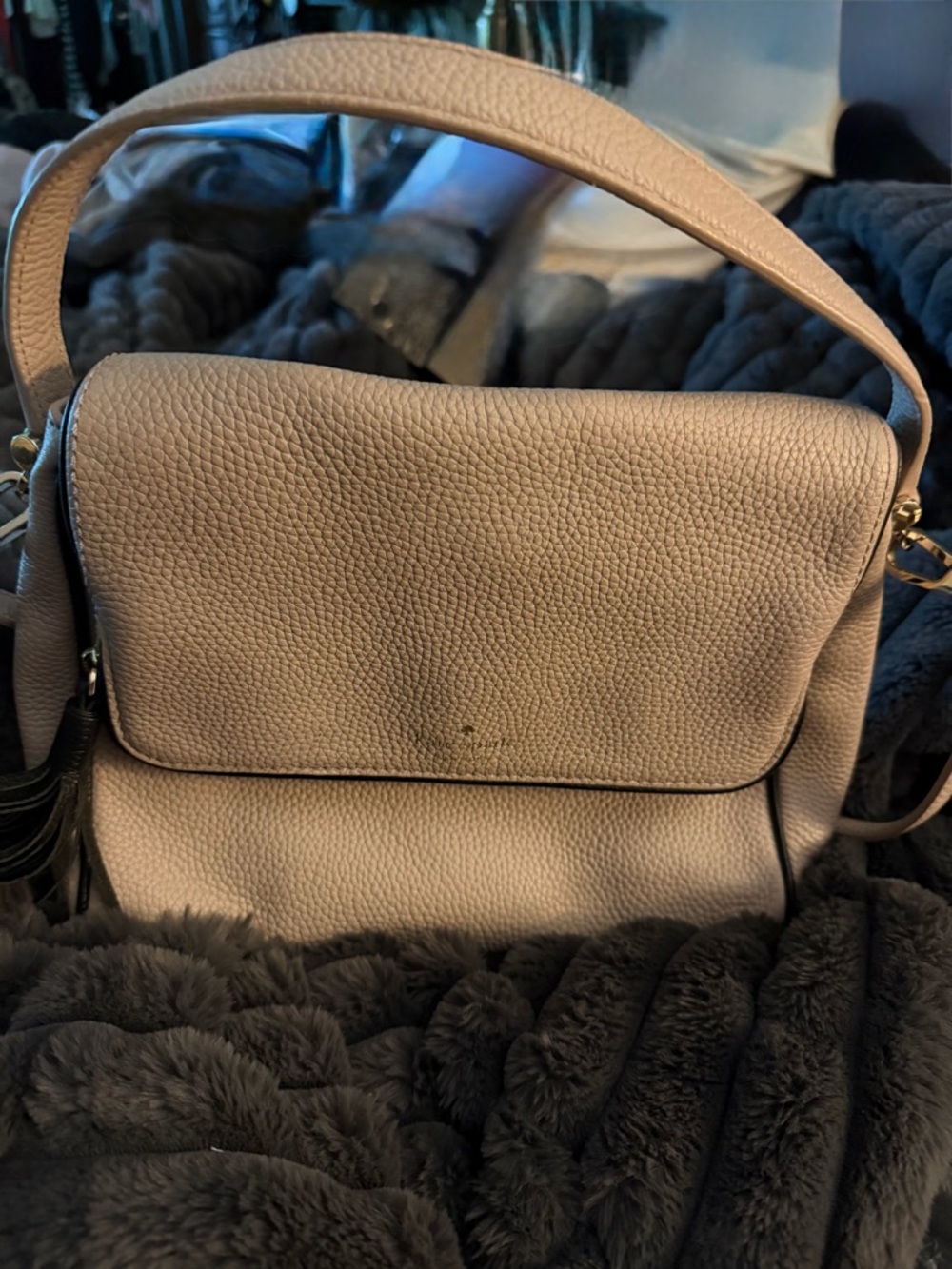 Kate Spade Chester Street Miri Classic Pebbled Leather Bag - Cream